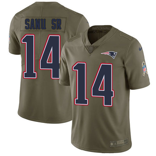 Nike Patriots #14 Mohamed Sanu Sr Navy Blue Team Color Men's Stitched NFL Limited Rush Tank Top Jersey
