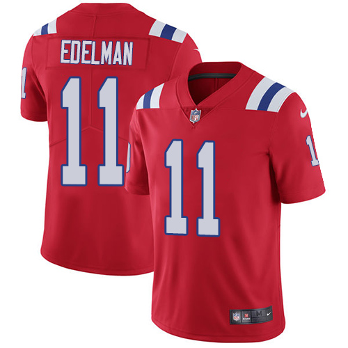 Nike Patriots #11 Julian Edelman Red Alternate Men's Stitched NFL Vapor Untouchable Limited Jersey
