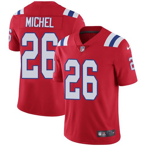 Nike Patriots #26 Sony Michel Red Alternate Men's Stitched NFL Vapor Untouchable Limited Jersey