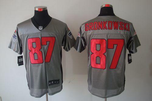 Nike Patriots #87 Rob Gronkowski Grey Shadow Men's Stitched NFL Elite Jersey