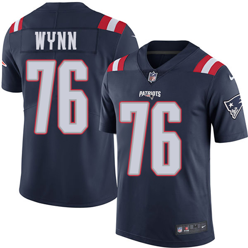 Nike Patriots #76 Isaiah Wynn Navy Blue Men's Stitched NFL Limited Rush Jersey