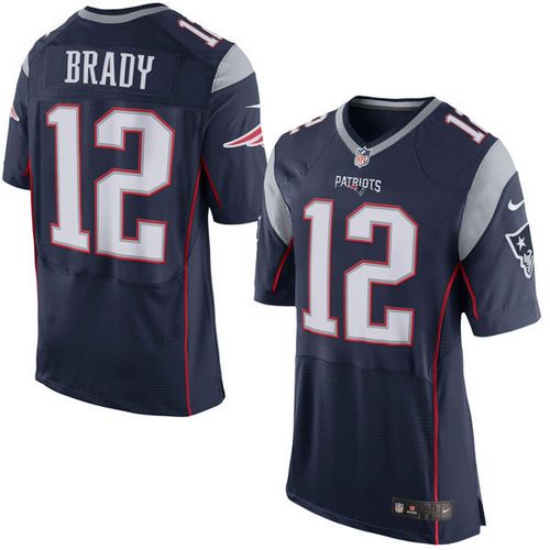 Nike Patriots #12 Tom Brady Navy Blue Team Color Men's Stitched NFL New Elite Jersey