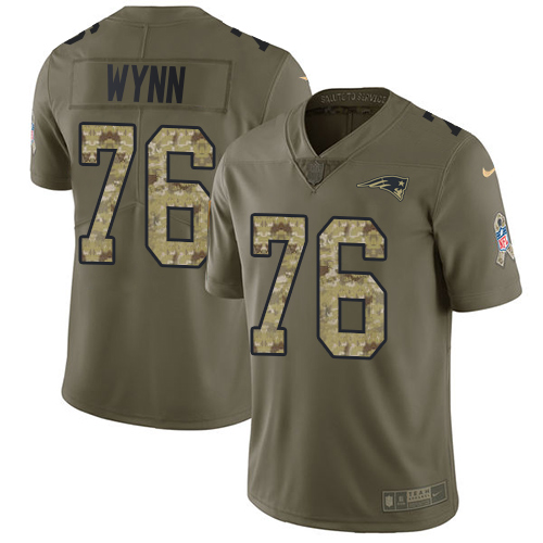 Nike Patriots #76 Isaiah Wynn Olive/Camo Men's Stitched NFL Limited 2017 Salute To Service Jersey