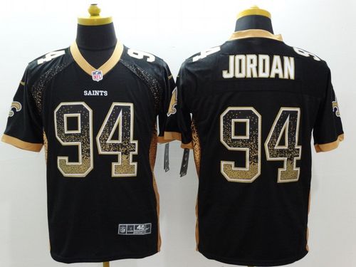 Nike Saints #94 Cameron Jordan Black Team Color Men's Stitched NFL Elite Drift Fashion Jersey