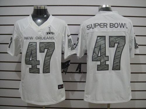 Nike New Orleans White Super Bowl XLVII Men's Elite Jersey