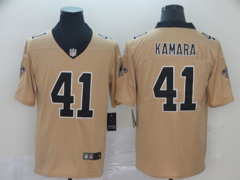 Nike Saints #41 Alvin Kamara Gold Men's Stitched NFL Limited Inverted Legend Jersey