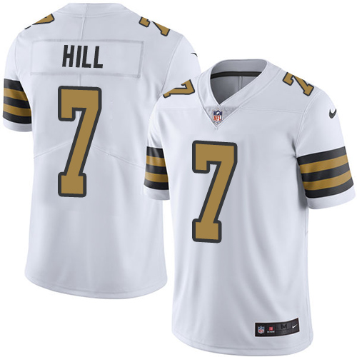 Nike Saints #7 Taysom Hill White Men's Stitched NFL Limited Rush Jersey
