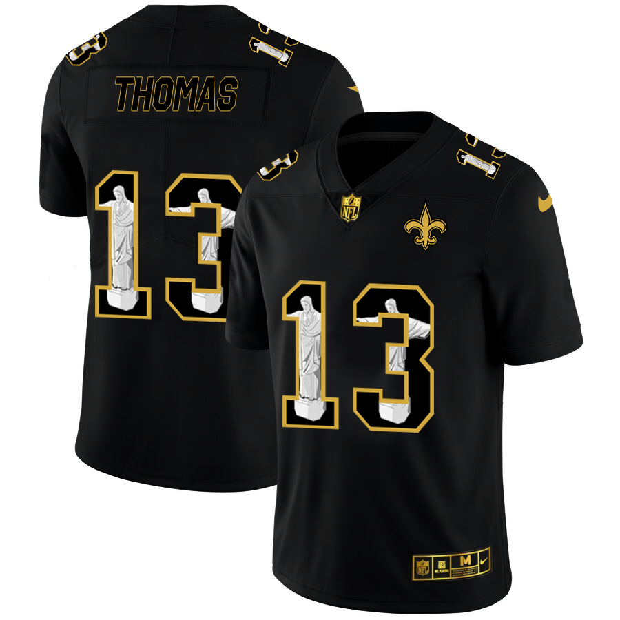 New Orleans Saints #13 Michael Thomas Nike Carbon Black Vapor Cristo Redentor Limited NFL Jersey