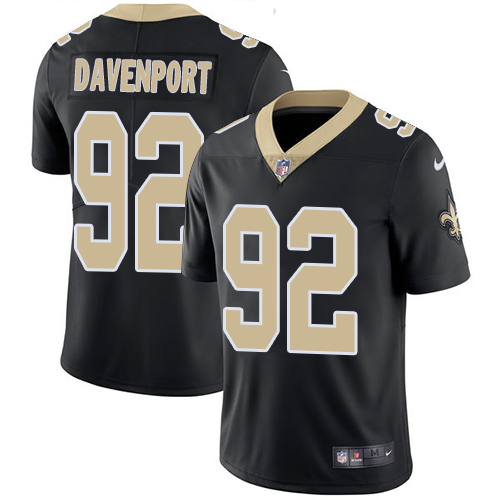 Nike Saints #92 Marcus Davenport Black Team Color Men's Stitched NFL Vapor Untouchable Limited Jersey