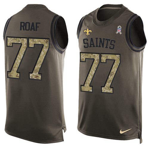 Nike Saints #77 Willie Roaf Green Men's Stitched NFL Limited Salute To Service Tank Top Jersey