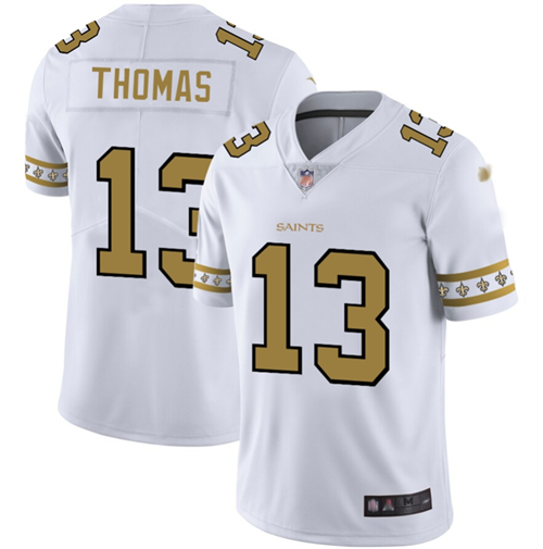 Nike Saints #13 Michael Thomas White Men's Stitched NFL Limited Team Logo Fashion Jersey