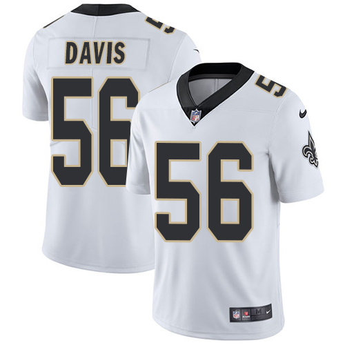 Nike Saints #56 DeMario Davis White Men's Stitched NFL Vapor Untouchable Limited Jersey