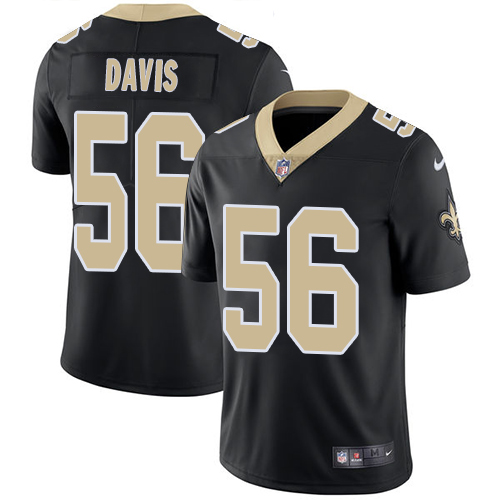 Nike Saints #56 DeMario Davis Black Team Color Men's Stitched NFL Vapor Untouchable Limited Jersey