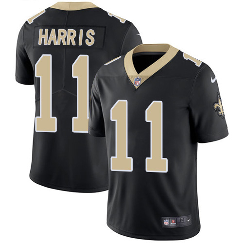 Nike Saints #11 Deonte Harris Black Team Color Men's Stitched NFL Vapor Untouchable Limited Jersey
