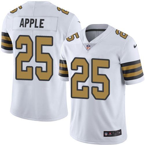 Nike Saints #25 Eli Apple White Men's Stitched NFL Limited Rush Jersey