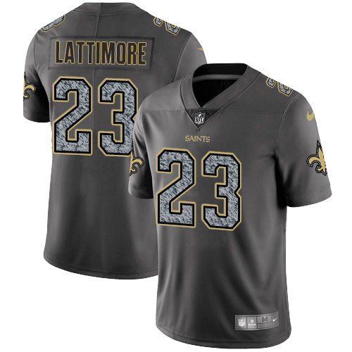 Nike Saints #23 Marshon Lattimore Gray Static Men's Stitched NFL Vapor Untouchable Limited Jersey