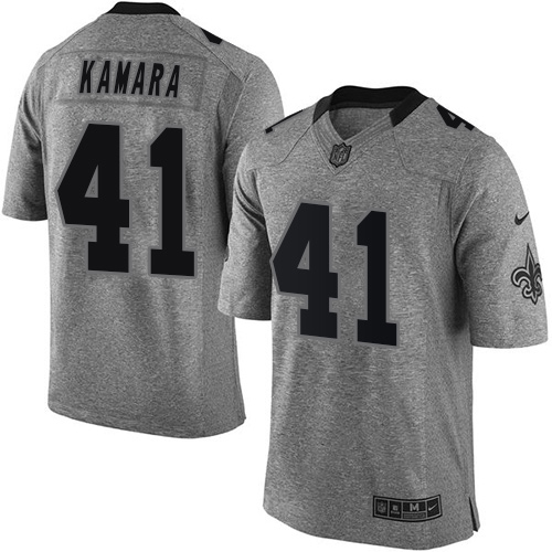 Nike Saints #41 Alvin Kamara Gray Men's Stitched NFL Limited Gridiron Gray Jersey