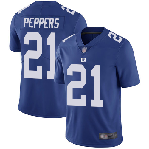 Nike Giants #21 Jabrill Peppers Royal Blue Team Color Men's Stitched NFL Vapor Untouchable Limited Jersey