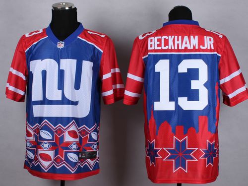 Nike Giants #13 Odell Beckham Jr Blue Men's Stitched NFL Elite Noble Fashion Jersey