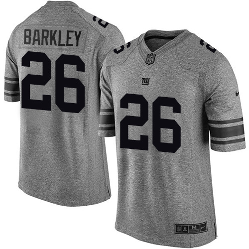 Nike Giants #26 Saquon Barkley Gray Men's Stitched NFL Limited Gridiron Gray Jersey