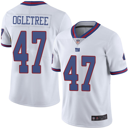 Nike Giants #47 Alec Ogletree White Men's Stitched NFL Limited Rush Jersey