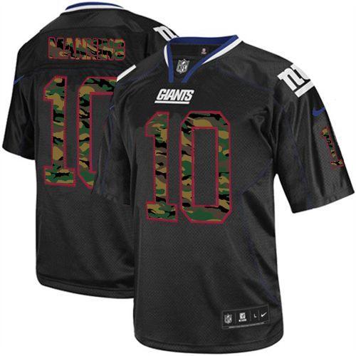 Nike Giants #10 Eli Manning Black Men's Stitched NFL Elite Camo Fashion Jersey