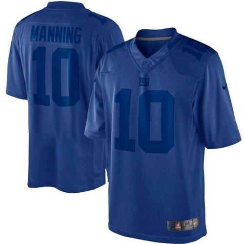 Nike Giants #10 Eli Manning Royal Blue Men's Stitched NFL Drenched Limited Jersey