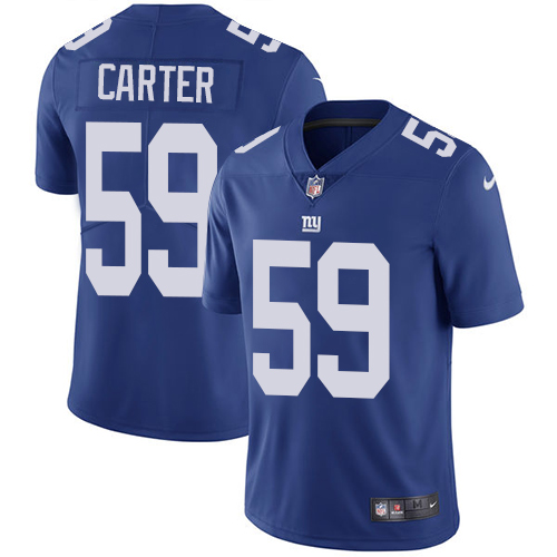 Nike Giants #59 Lorenzo Carter Royal Blue Team Color Men's Stitched NFL Vapor Untouchable Limited Jersey
