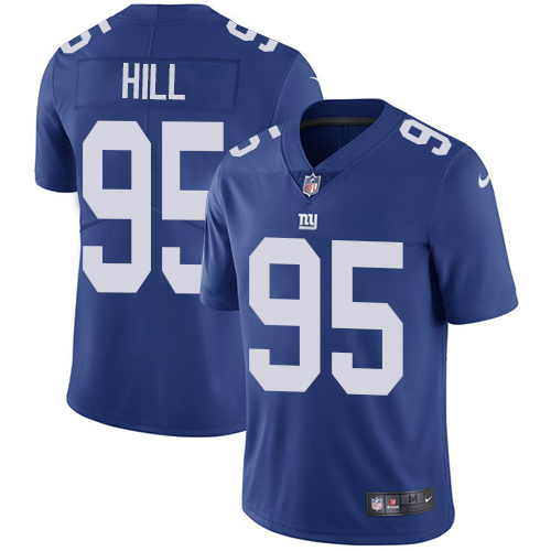 Nike Giants #95 B.J. Hill Royal Blue Team Color Men's Stitched NFL Vapor Untouchable Limited Jersey