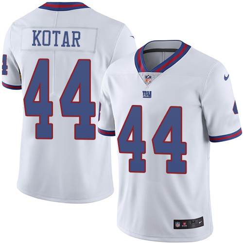 Nike Giants #44 Doug Kotar White Men's Stitched NFL Limited Rush Jersey
