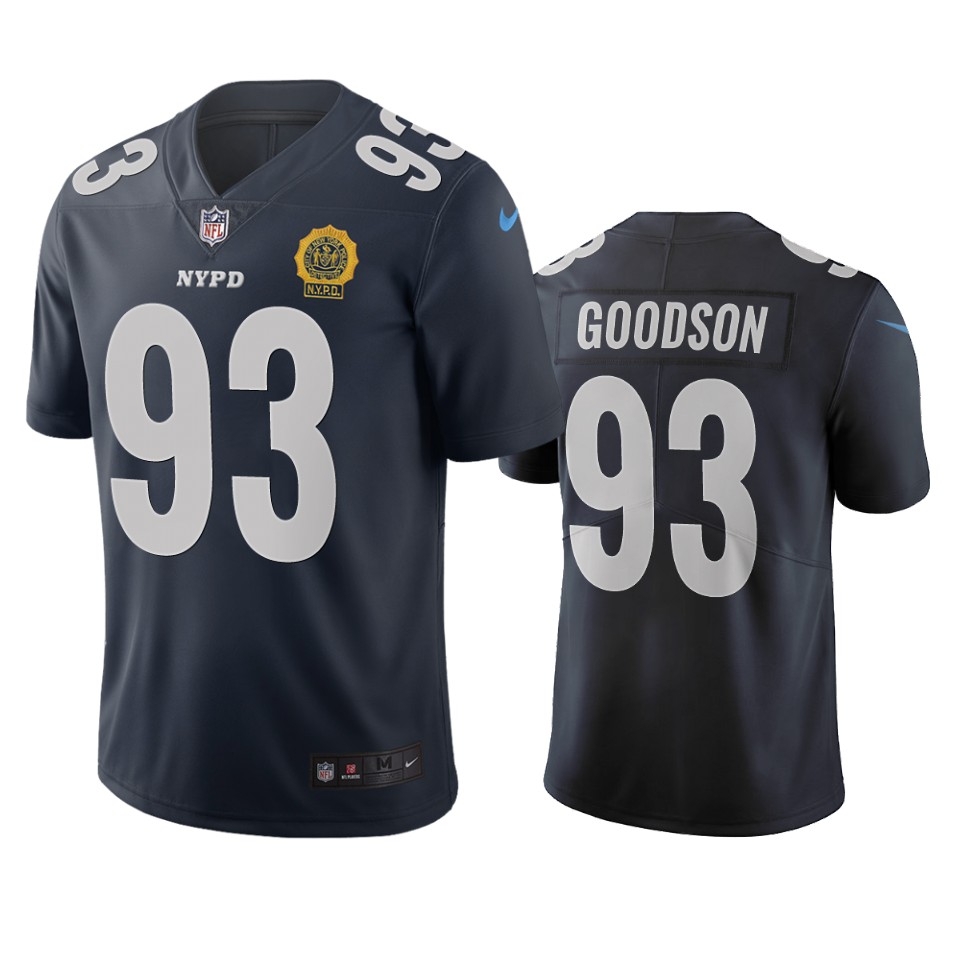 New York Giants #93 B.J. Goodson Navy Vapor Limited City Edition NFL Jersey