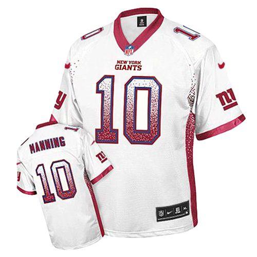 Nike Giants #10 Eli Manning White Men's Stitched NFL Elite Drift Fashion Jersey