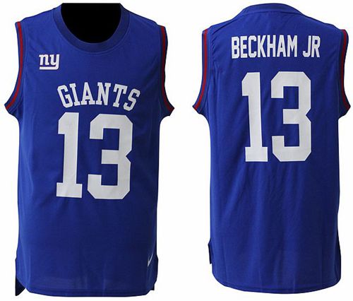 Nike Giants #13 Odell Beckham Jr Royal Blue Team Color Men's Stitched NFL Limited Tank Top Jersey
