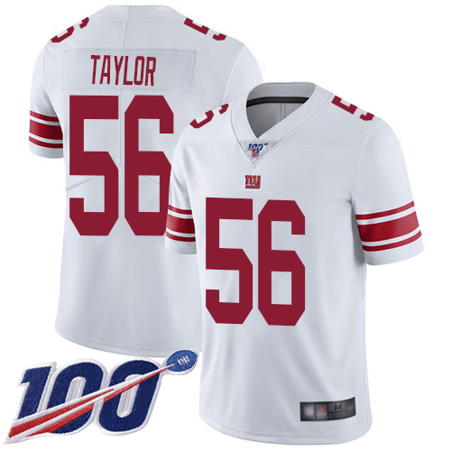 Nike Giants #56 Lawrence Taylor White Men's Stitched NFL 100th Season Vapor Limited Jersey