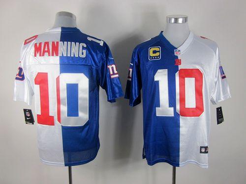 Nike Giants #10 Eli Manning Royal Blue/White Men's Stitched NFL Elite Split Jersey