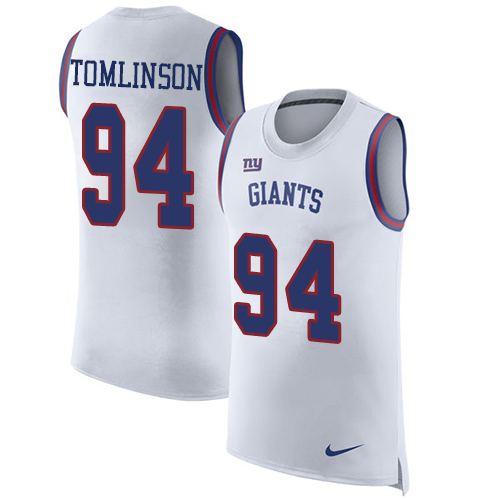 Nike Giants #94 Dalvin Tomlinson White Men's Stitched NFL Limited Rush Tank Top Jersey