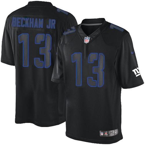 Nike Giants #13 Odell Beckham Jr Black Men's Stitched NFL Impact Limited Jersey
