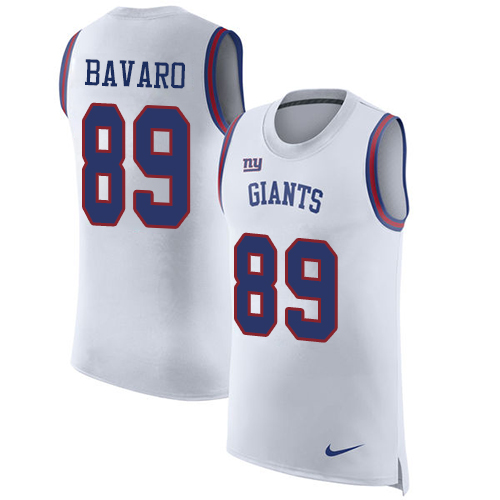 Nike Giants #89 Mark Bavaro White Men's Stitched NFL Limited Rush Tank Top Jersey
