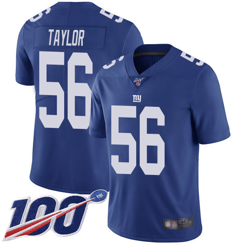 Nike Giants #56 Lawrence Taylor Royal Blue Team Color Men's Stitched NFL 100th Season Vapor Limited Jersey