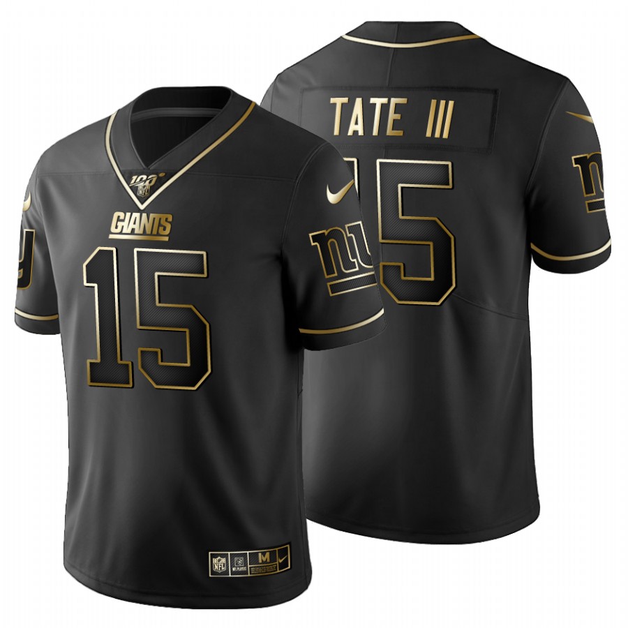 New York Giants #15 Golden Tate III Men's Nike Black Golden Limited NFL 100 Jersey