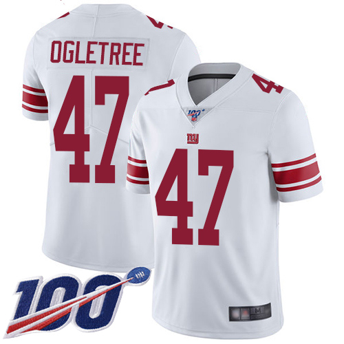 Nike Giants #47 Alec Ogletree White Men's Stitched NFL 100th Season Vapor Limited Jersey