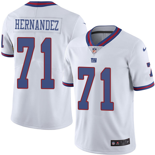 Nike Giants #71 Will Hernandez White Men's Stitched NFL Limited Rush Jersey
