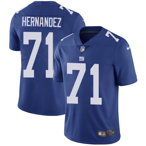 Nike Giants #71 Will Hernandez Royal Blue Team Color Men's Stitched NFL Vapor Untouchable Limited Jersey
