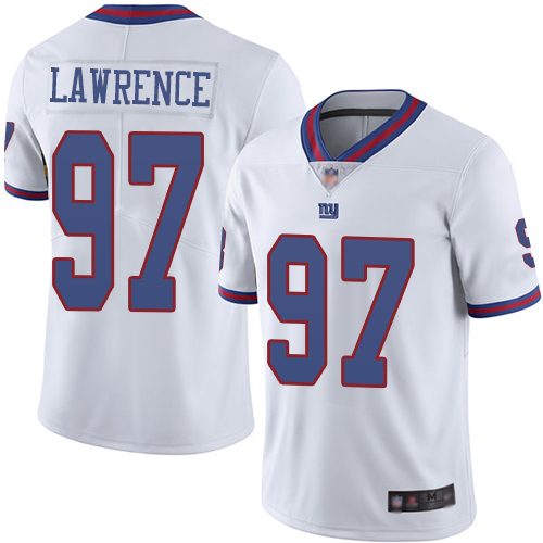 Nike Giants #97 Dexter Lawrence White Men's Stitched NFL Limited Rush Jersey