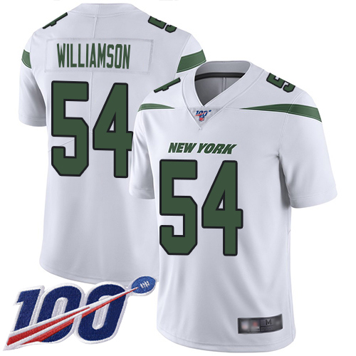 Nike Jets #54 Avery Williamson White Men's Stitched NFL 100th Season Vapor Limited Jersey