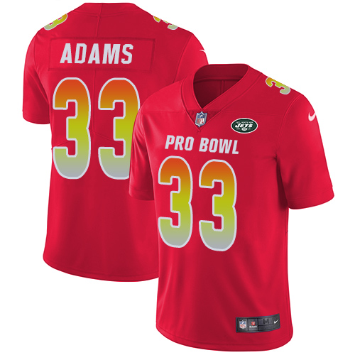 Nike Jets #33 Jamal Adams Red Men's Stitched NFL Limited AFC 2019 Pro Bowl Jersey