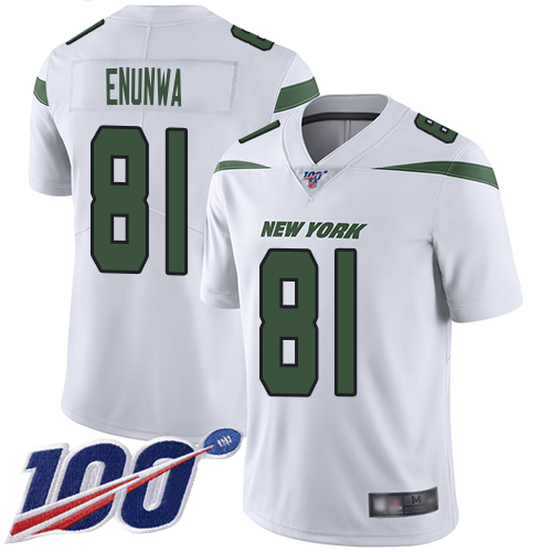 Nike Jets #81 Quincy Enunwa White Men's Stitched NFL 100th Season Vapor Limited Jersey