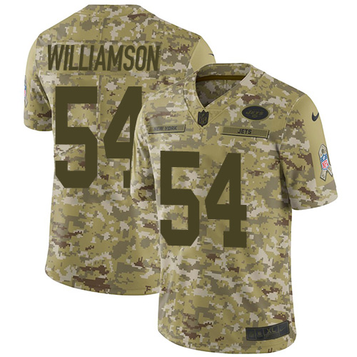 Nike Jets #54 Avery Williamson Camo Men's Stitched NFL Limited 2018 Salute To Service Jersey