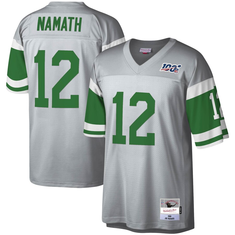 New York Jets #12 Joe Namath Mitchell & Ness NFL 100 Retired Player Platinum Jersey