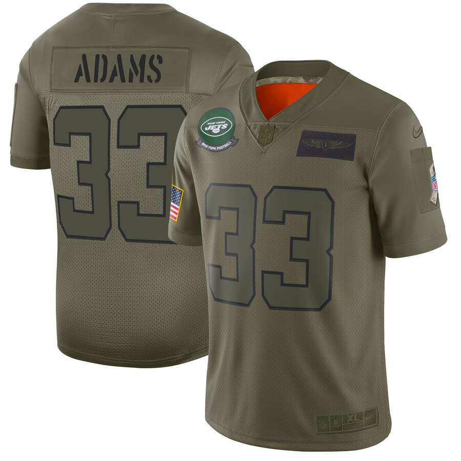 Nike Jets #33 Jamal Adams Camo Men's Stitched NFL Limited 2019 Salute To Service Jersey
